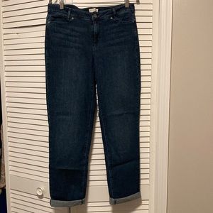 J. Jill slim boyfriend straight-leg dark-wash jeans size 10